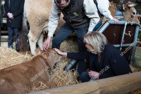 Marine Le Pen Visits International Trade Fair Stock Photos